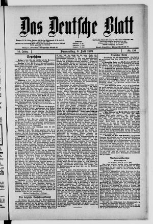 Das deutsche Blatt vom 06.07.1899