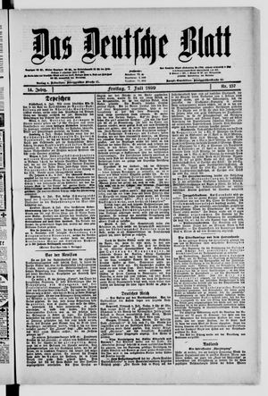 Das deutsche Blatt vom 07.07.1899