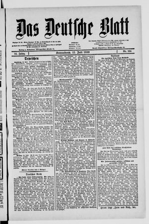 Das deutsche Blatt vom 15.07.1899