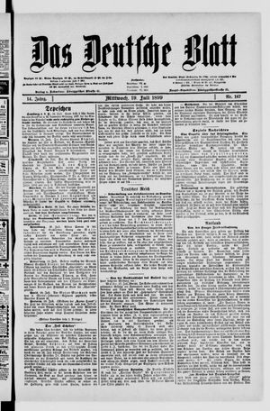 Das deutsche Blatt vom 19.07.1899