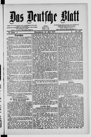 Das deutsche Blatt vom 22.07.1899