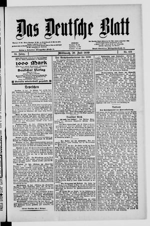 Das deutsche Blatt vom 26.07.1899