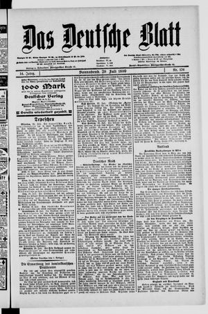 Das deutsche Blatt vom 29.07.1899