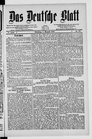Das deutsche Blatt vom 01.08.1899