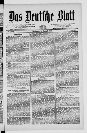 Das deutsche Blatt vom 02.08.1899