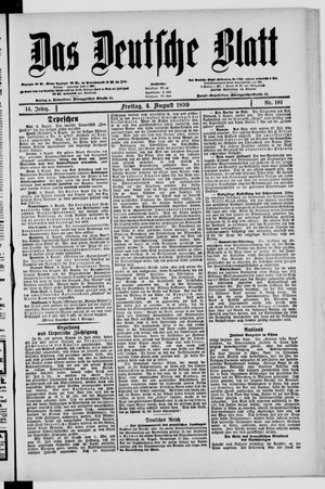 Das deutsche Blatt vom 04.08.1899