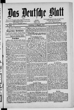 Das deutsche Blatt vom 06.08.1899