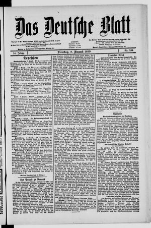 Das deutsche Blatt vom 08.08.1899
