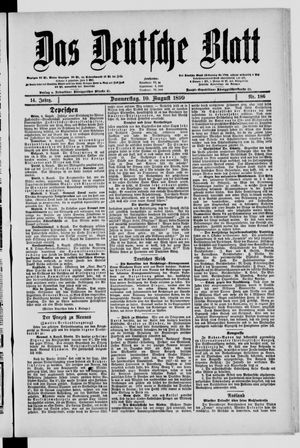 Das deutsche Blatt vom 10.08.1899