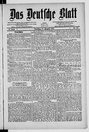 Das deutsche Blatt vom 15.08.1899