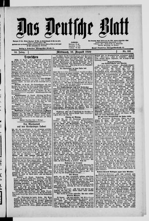 Das deutsche Blatt vom 16.08.1899