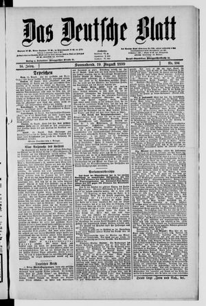 Das deutsche Blatt vom 19.08.1899