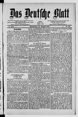 Das deutsche Blatt on Aug 24, 1899