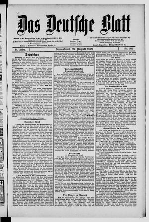 Das deutsche Blatt vom 26.08.1899