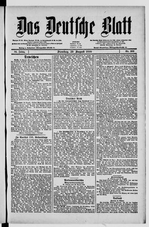 Das deutsche Blatt vom 29.08.1899