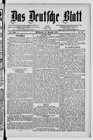 Das deutsche Blatt vom 30.08.1899