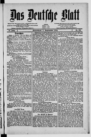 Das deutsche Blatt vom 02.09.1899