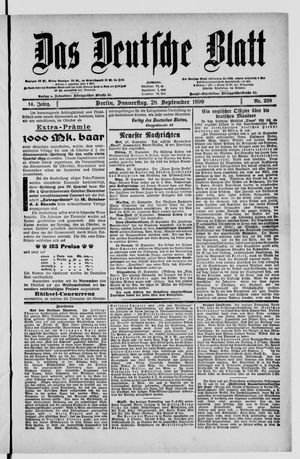 Das deutsche Blatt vom 28.09.1899