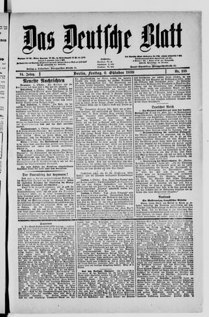 Das deutsche Blatt vom 06.10.1899