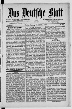 Das deutsche Blatt vom 10.10.1899