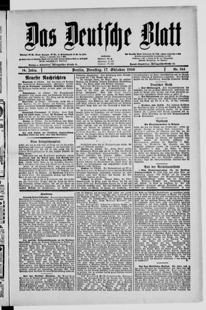 Das deutsche Blatt vom 17.10.1899
