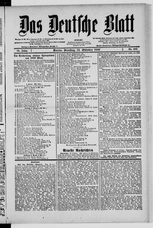 Das deutsche Blatt on Oct 24, 1899