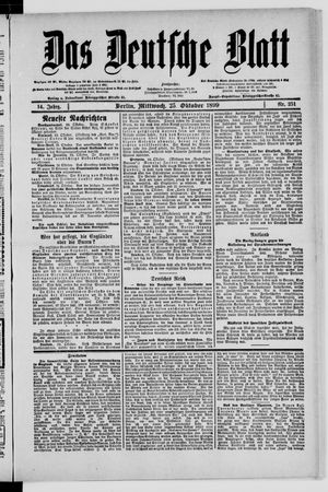 Das deutsche Blatt on Oct 25, 1899