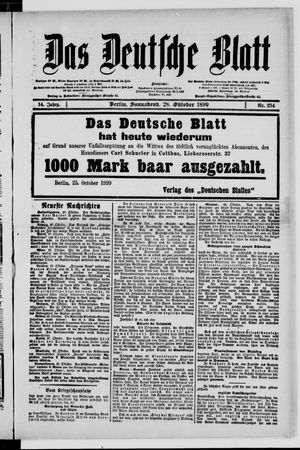 Das deutsche Blatt vom 28.10.1899