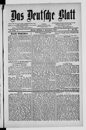 Das deutsche Blatt vom 03.11.1899