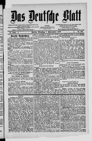 Das deutsche Blatt vom 07.11.1899