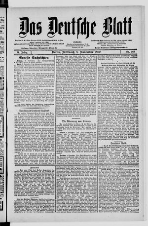 Das deutsche Blatt vom 08.11.1899