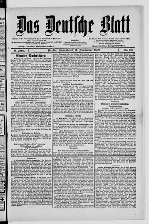 Das deutsche Blatt on Nov 11, 1899