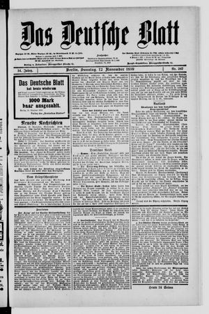 Das deutsche Blatt vom 12.11.1899