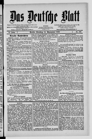 Das deutsche Blatt vom 14.11.1899