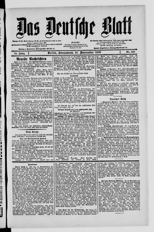 Das deutsche Blatt vom 18.11.1899