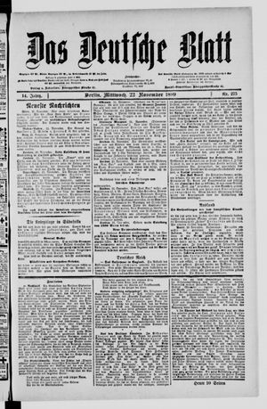 Das deutsche Blatt vom 22.11.1899