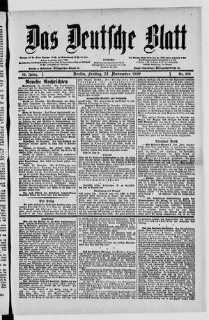 Das deutsche Blatt vom 24.11.1899