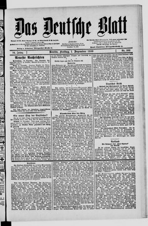 Das deutsche Blatt vom 01.12.1899