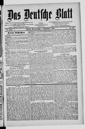 Das deutsche Blatt vom 07.12.1899