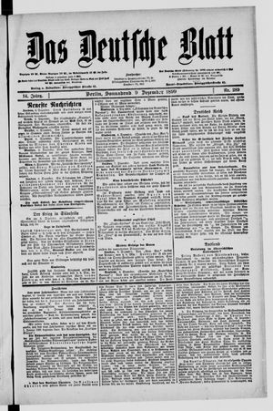 Das deutsche Blatt vom 09.12.1899