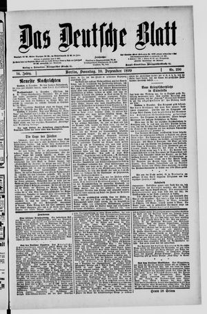Das deutsche Blatt vom 10.12.1899