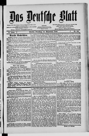 Das deutsche Blatt vom 12.12.1899