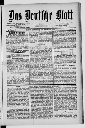 Das deutsche Blatt vom 14.12.1899