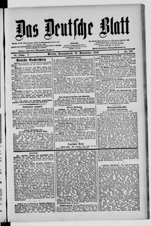 Das deutsche Blatt vom 16.12.1899