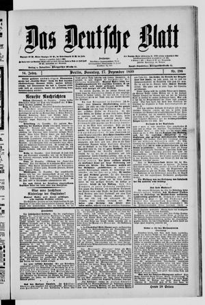Das deutsche Blatt vom 17.12.1899
