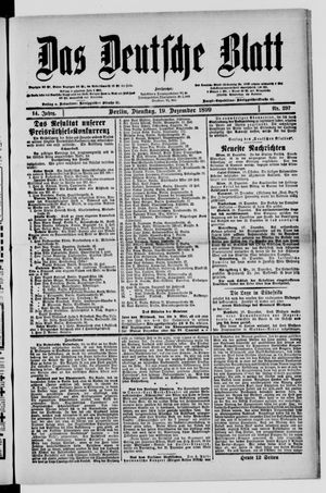 Das deutsche Blatt vom 19.12.1899