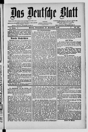 Das deutsche Blatt vom 23.12.1899