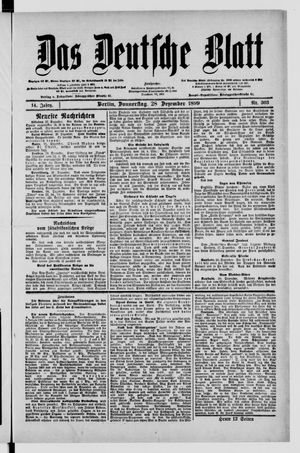 Das deutsche Blatt vom 28.12.1899