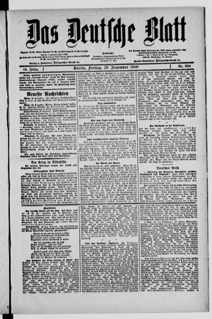Das deutsche Blatt vom 29.12.1899