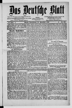 Das deutsche Blatt vom 30.12.1899